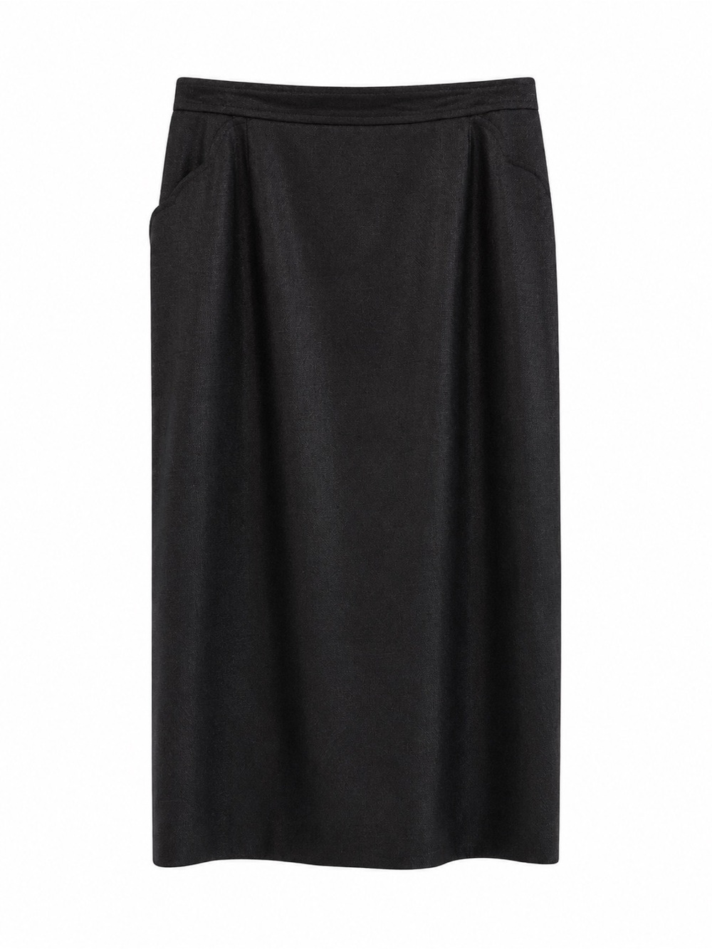 Vintage 1999 Aquascutum of London Black Linen Blend Pencil Skirt S:14 England - Picture 2 of 11
